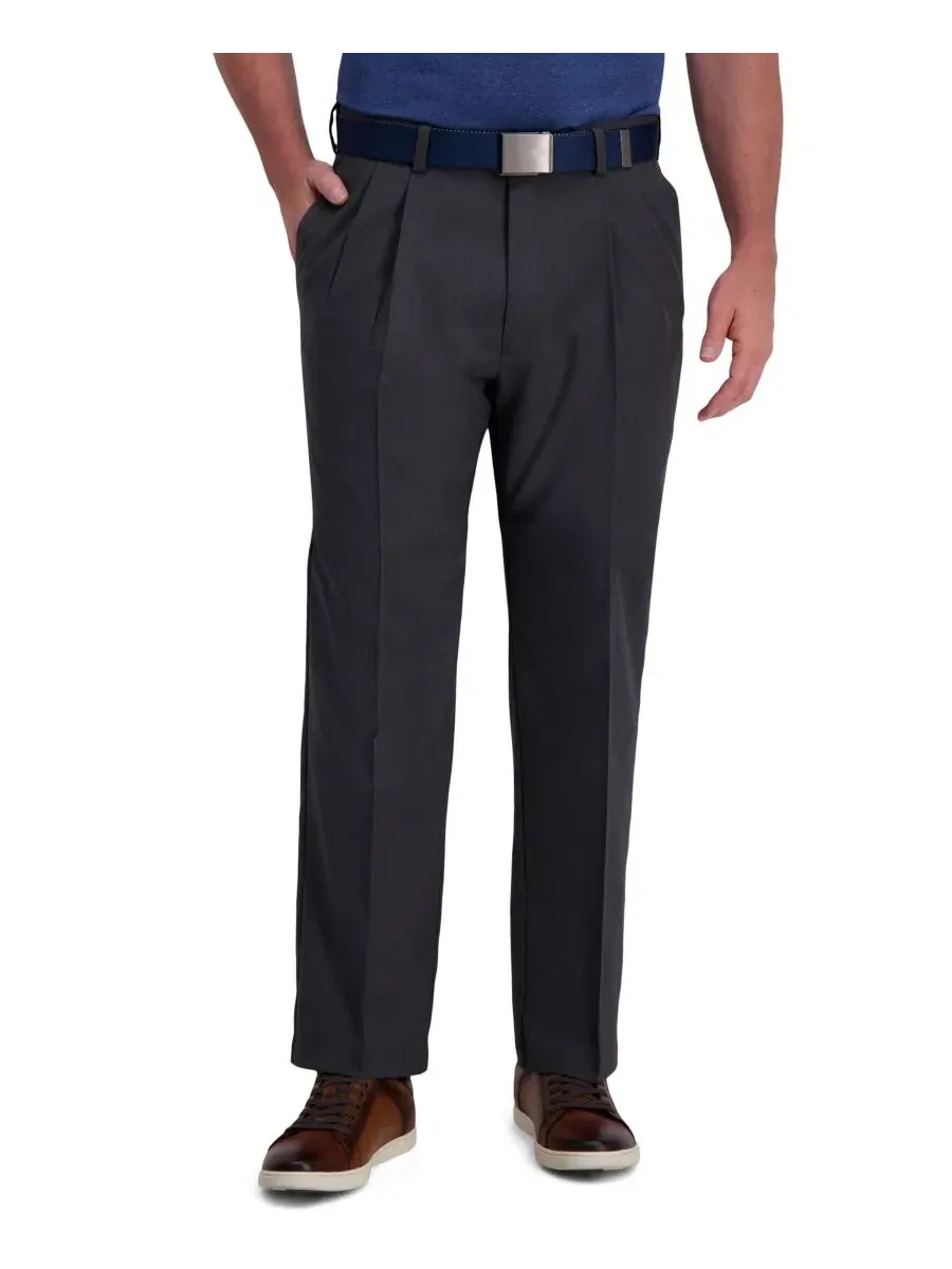 Брюки классические со стрелками Cool Right Performance Flex Classic Fit Pleat Front Haggar — изображение 1 из 7, серый