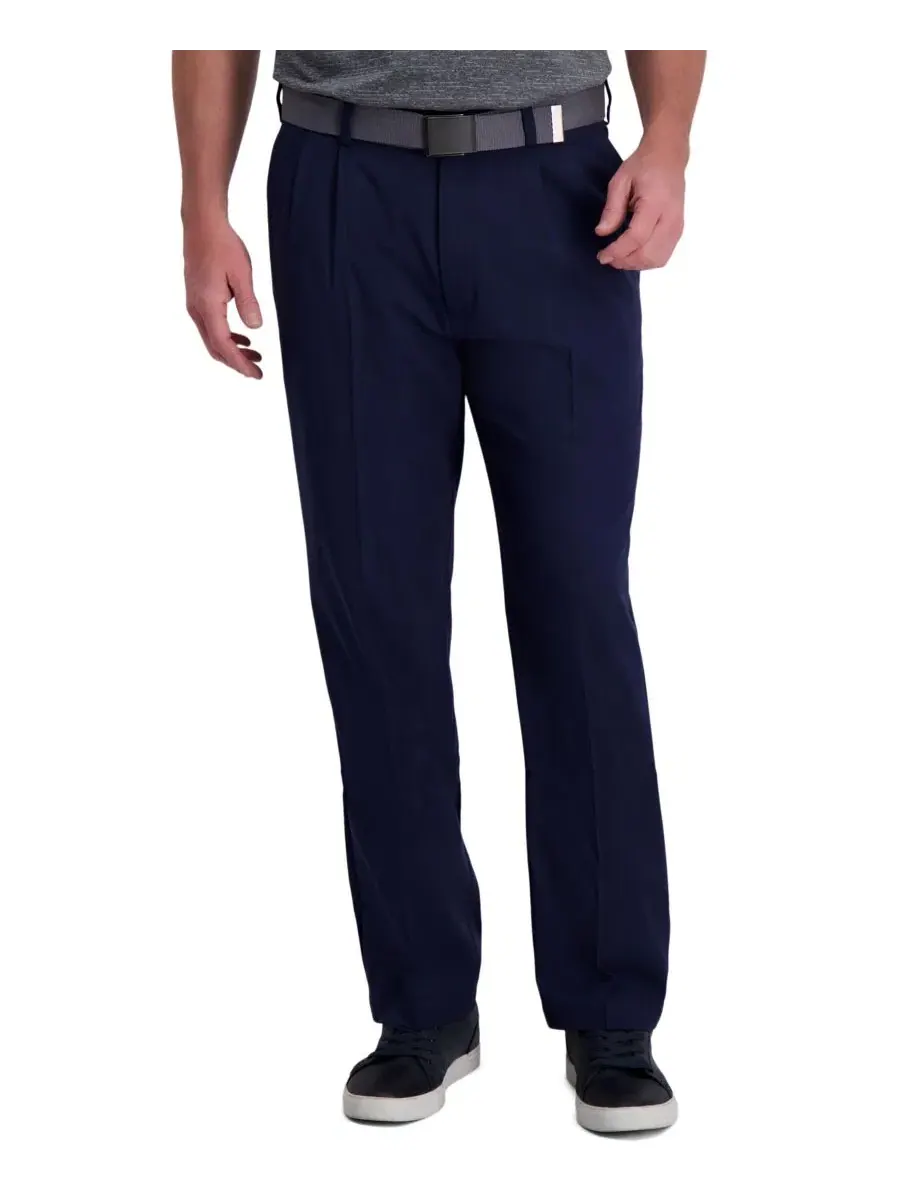 Брюки классические со складками Cool Right Performance Flex Classic Fit Pleat Front Pant Haggar — изображение 1 из 7, синий