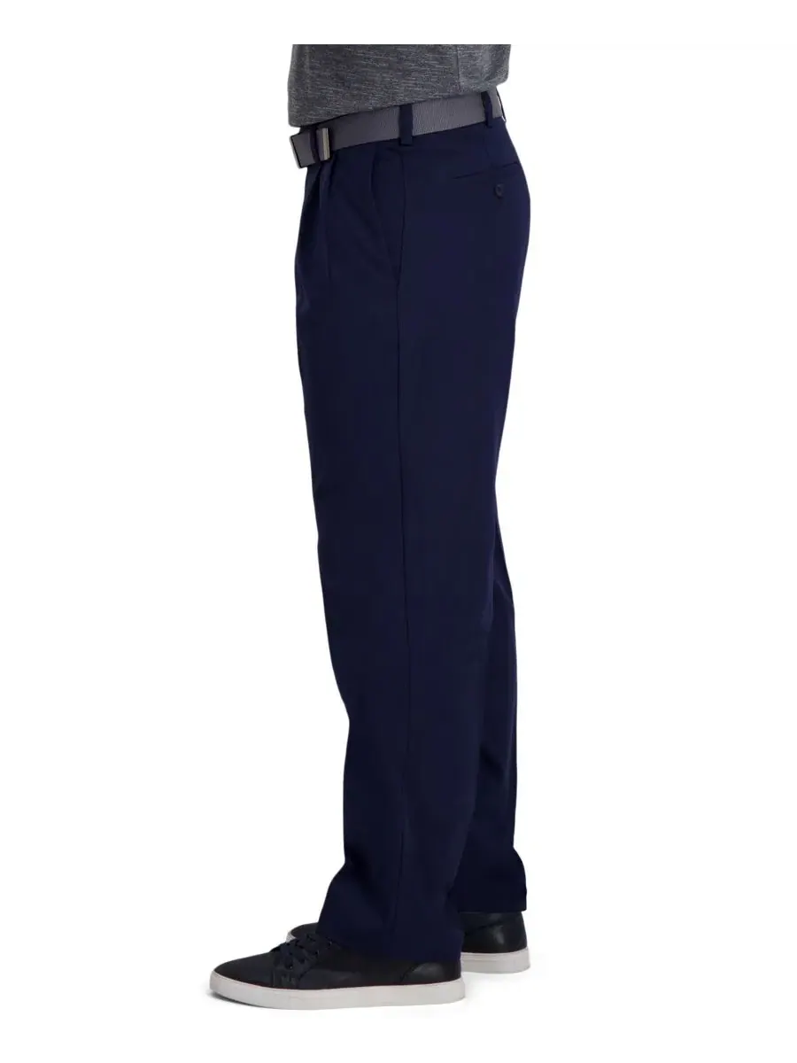 Брюки классические со складками Cool Right Performance Flex Classic Fit Pleat Front Pant Haggar — изображение 3 из 7, синий