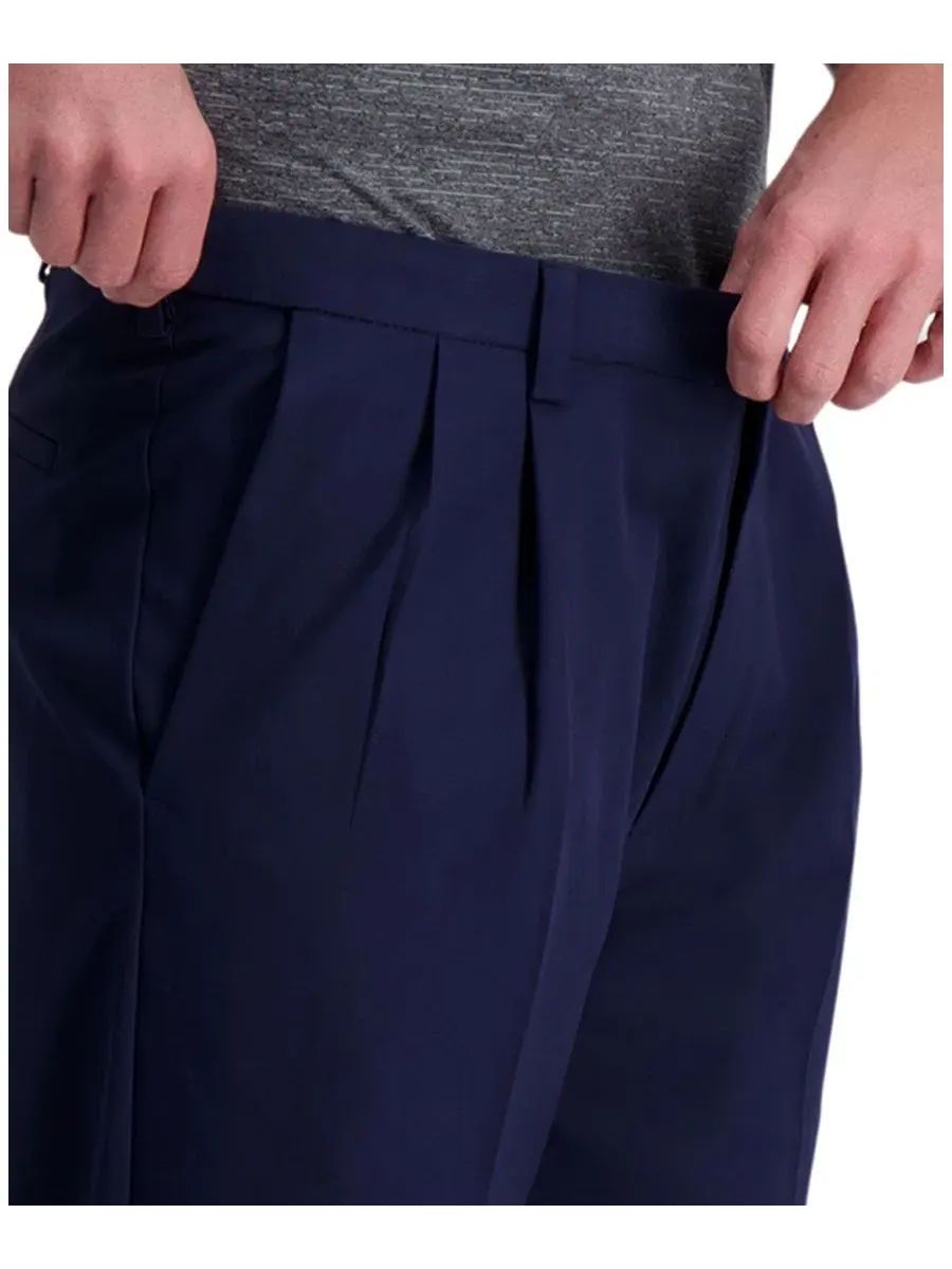 Брюки классические со складками Cool Right Performance Flex Classic Fit Pleat Front Pant Haggar — изображение 4 из 7, синий