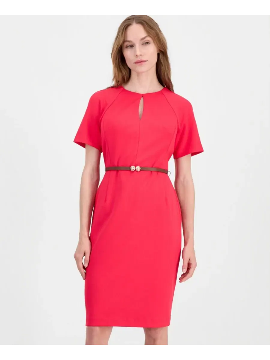 Платье-футляр Anne Klein с поясом — изображение 3 из 3, гренадин
