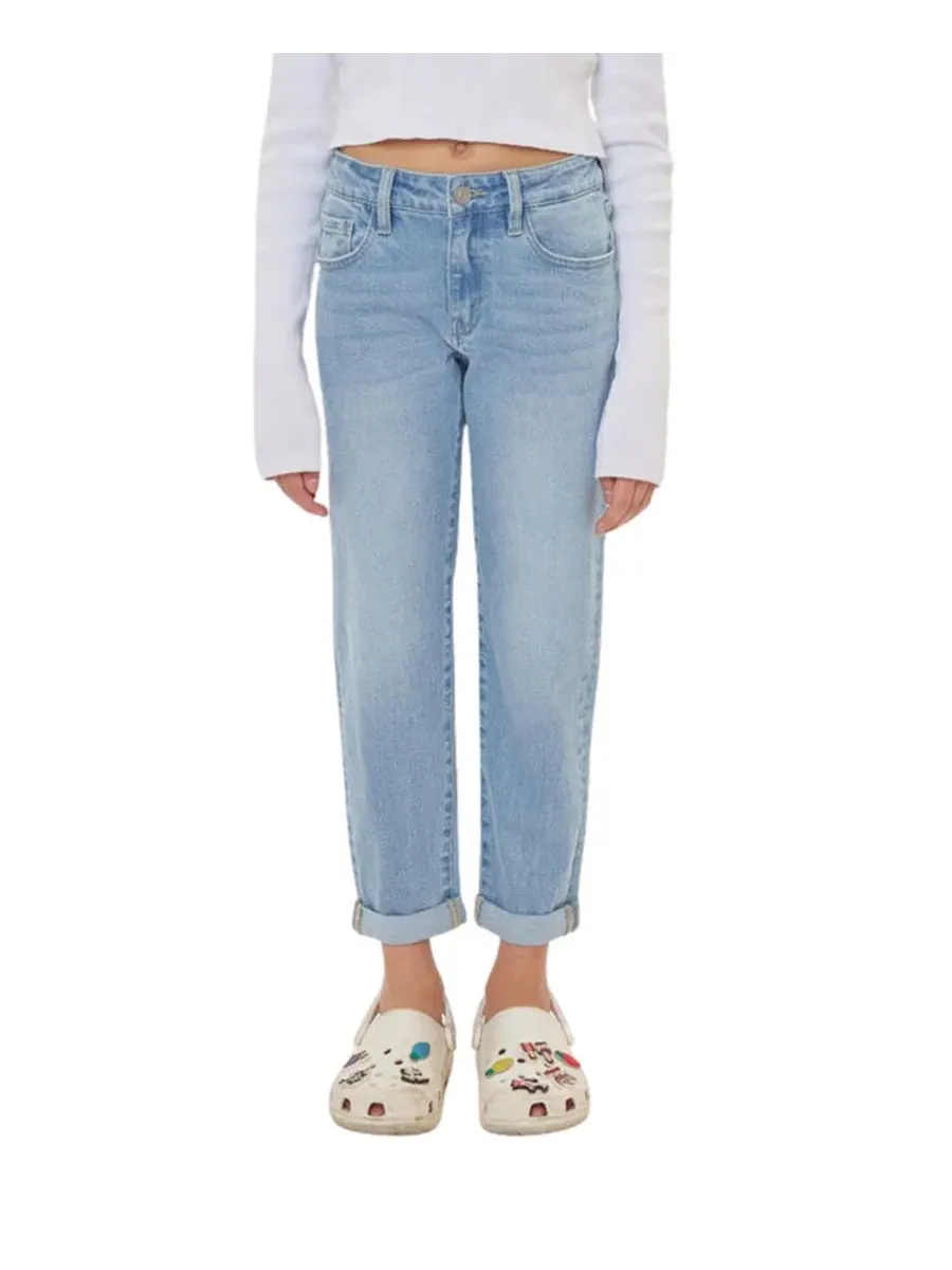 Джинсы mom fit с tapered кроем Halo Mini Mom Jeans KanCan — изображение 1 из 10, светлая стирка