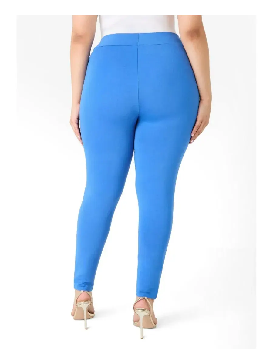 Леггинсы из понте с швами Plus Sizes Seamed Ponte Ashley Stewart — изображение 2 из 3, синий