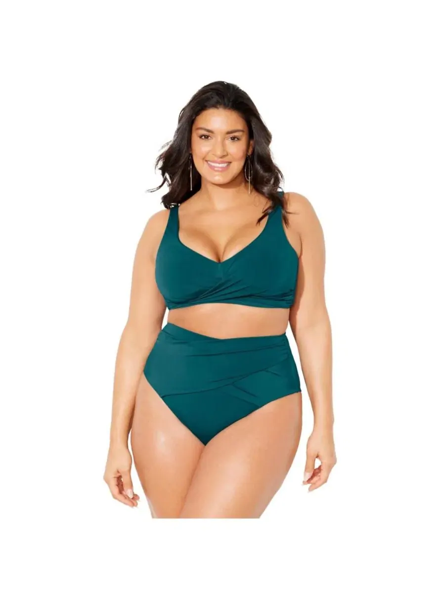 Купальник-бандо с twist-драпировкой, с мягкими чашками, бренд Swimsuits for All