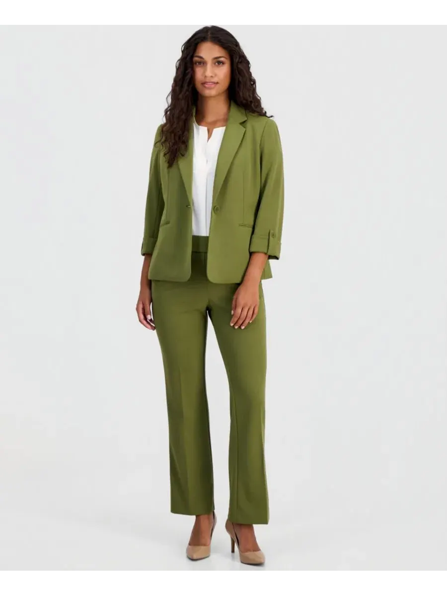Жакет и брюки из трикотажа Petite Knit Roll-Tab Blazer & Pull-On Knit Trousers Anne Klein Essentials — изображение 4 из 5