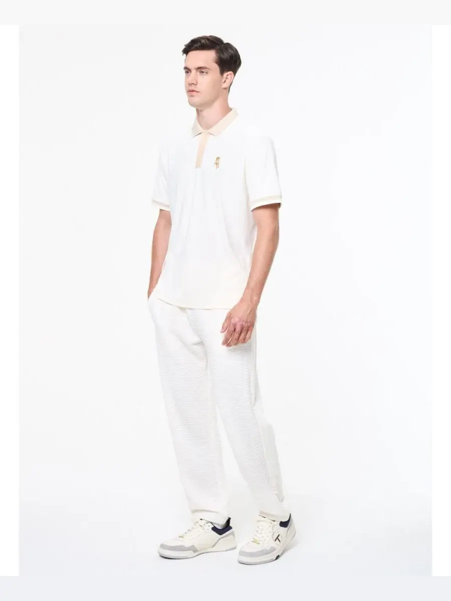 Мужское поло из микро-пике с принтом Arbitro Polo Sergio Tacchini — изображение 3 из 5, белый