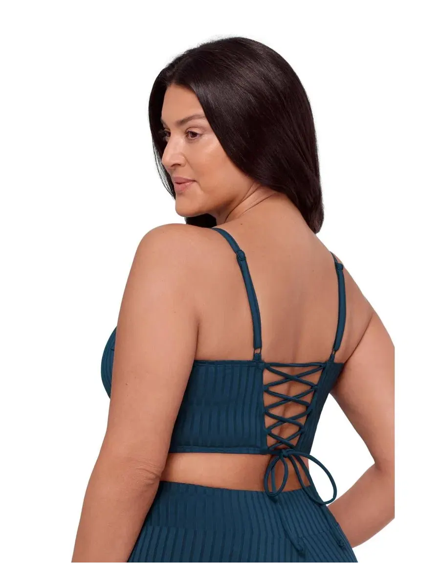 Топ для плавания с квадратным вырезом S3 Apparel — изображение 2 из 3, синий