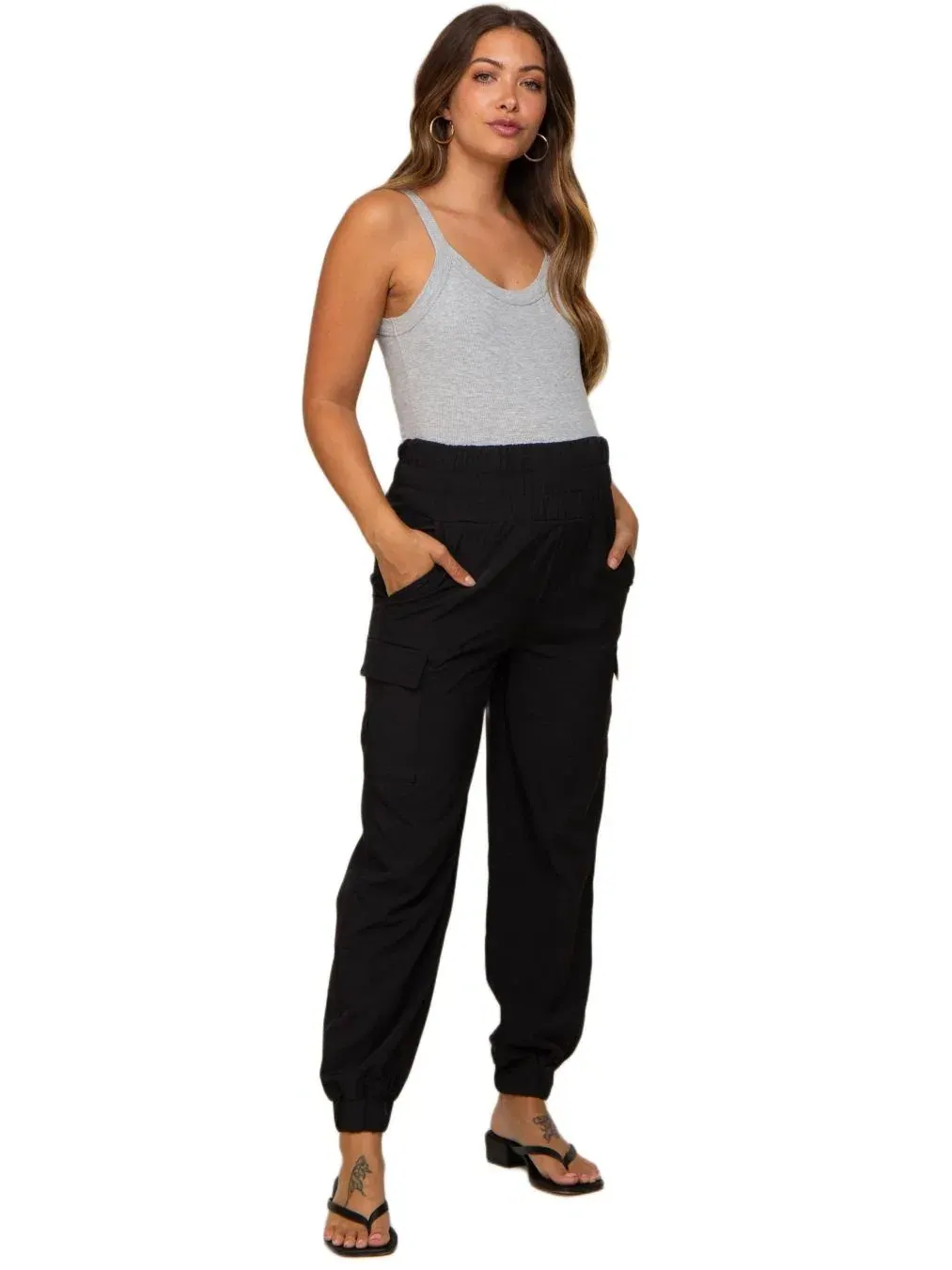 Женские джоггеры с карго-карманами, модель Cargo Pocket Maternity Joggers Pinkblush — черный