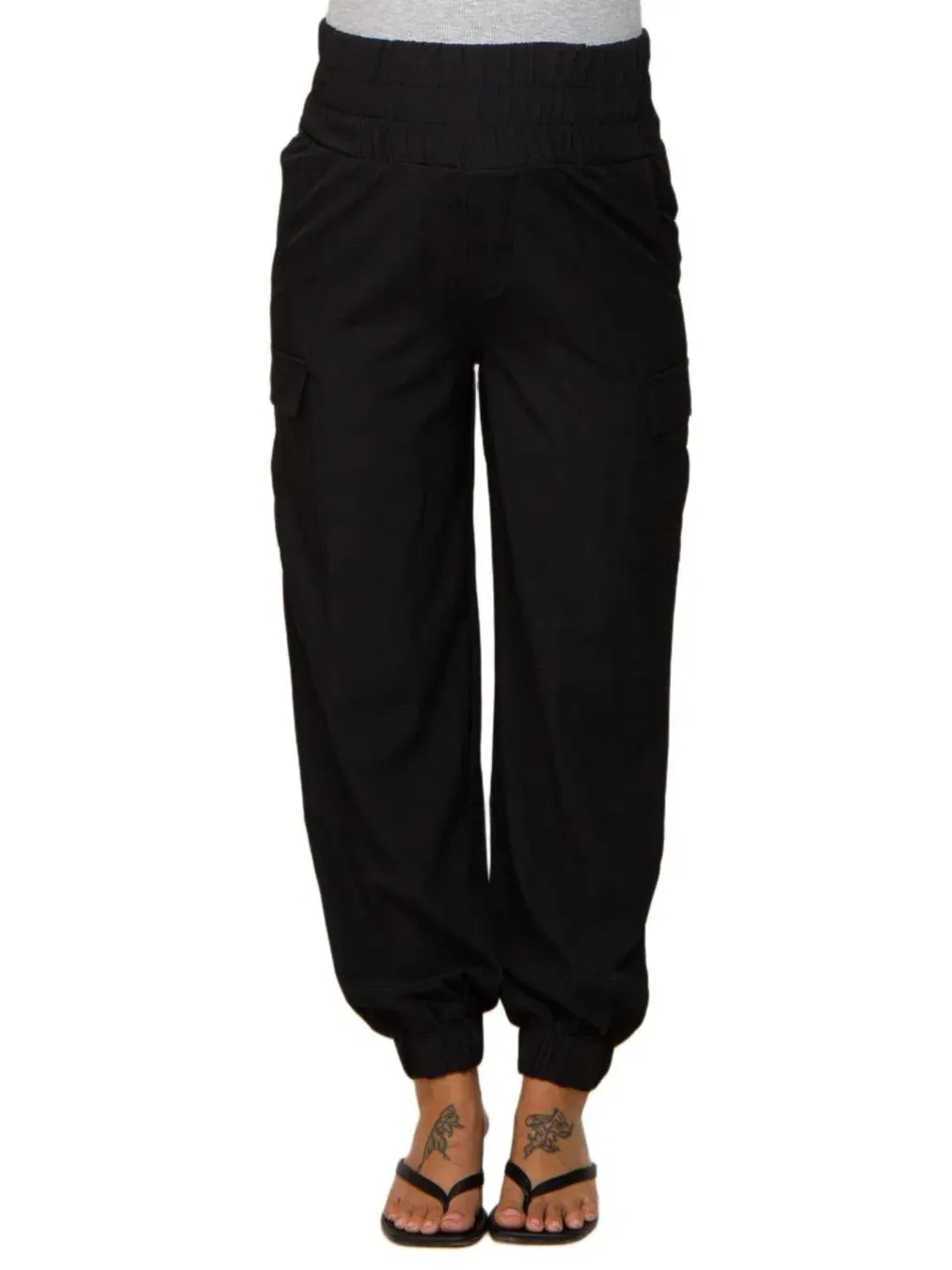Женские джоггеры с карго-карманами, модель Cargo Pocket Maternity Joggers Pinkblush — изображение 2 из 10, черный