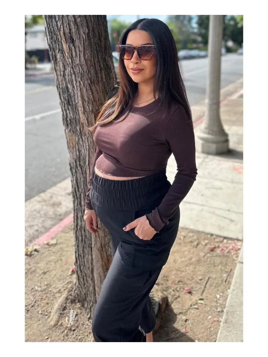 Женские джоггеры с карго-карманами, модель Cargo Pocket Maternity Joggers Pinkblush — изображение 5 из 10, черный