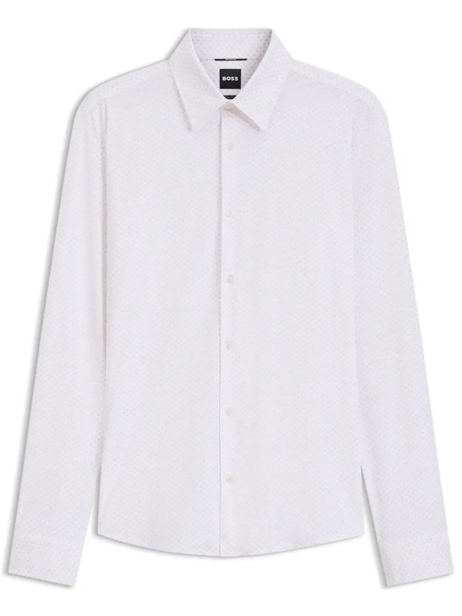 Рубашка с длинным рукавом Performance-Stretch Jersey Hugo Boss — изображение 4 из 5, розовый