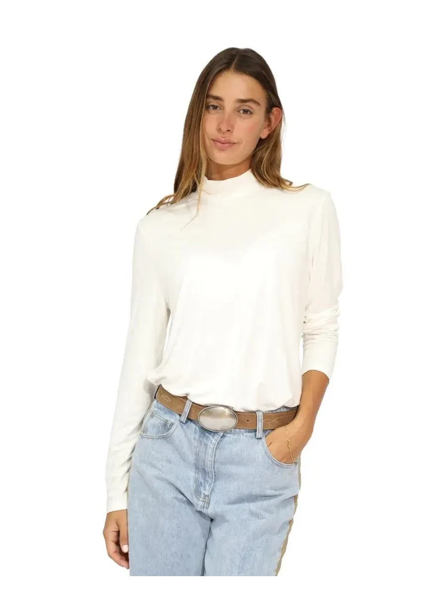 Женский лонгслив с рулонным воротником Easy Love Long Sleeve Top Belle & Bloom — изображение 1 из 5, белый