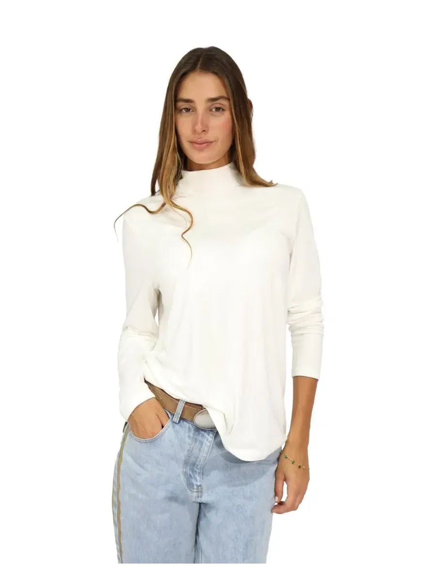 Женский лонгслив с рулонным воротником Easy Love Long Sleeve Top Belle & Bloom — изображение 2 из 5, белый