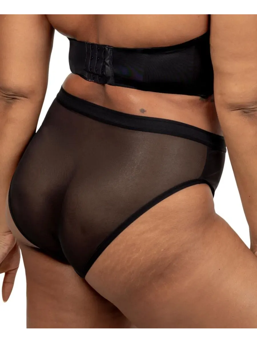 Женские трусы-слипы из сетки с высокой посадкой, модель High Cut Curvy Couture — изображение 2 из 4, черный
