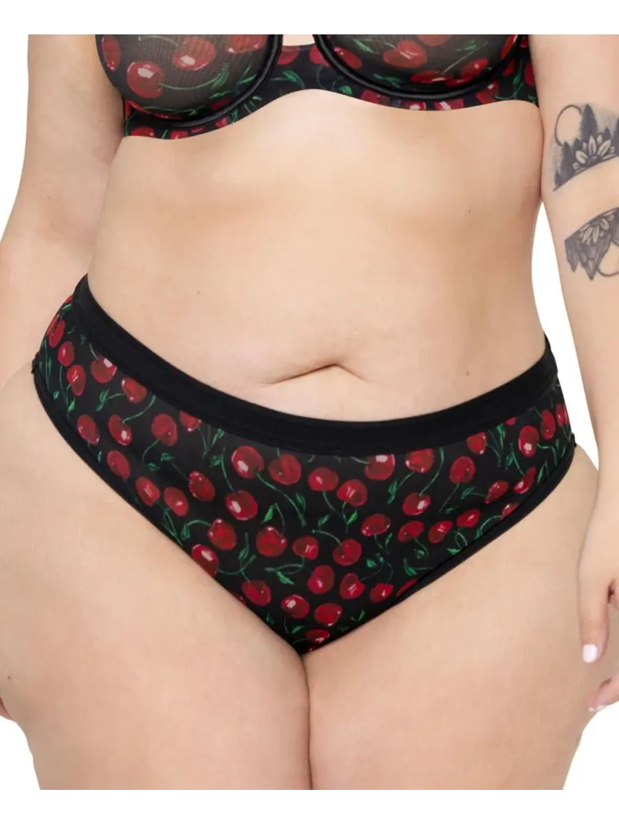 Женские трусы-слипы из сетки с высокой посадкой, модель Sheer Mesh High Cut Brief Curvy Couture — изображение 1 из 4