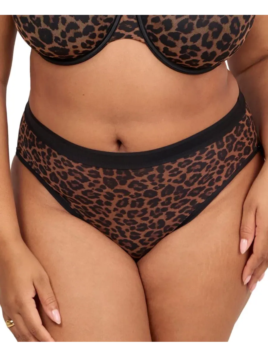 Женские трусы-слип из сетки с высоким вырезом, модель Designer Leo Curvy Couture, Designer Leo