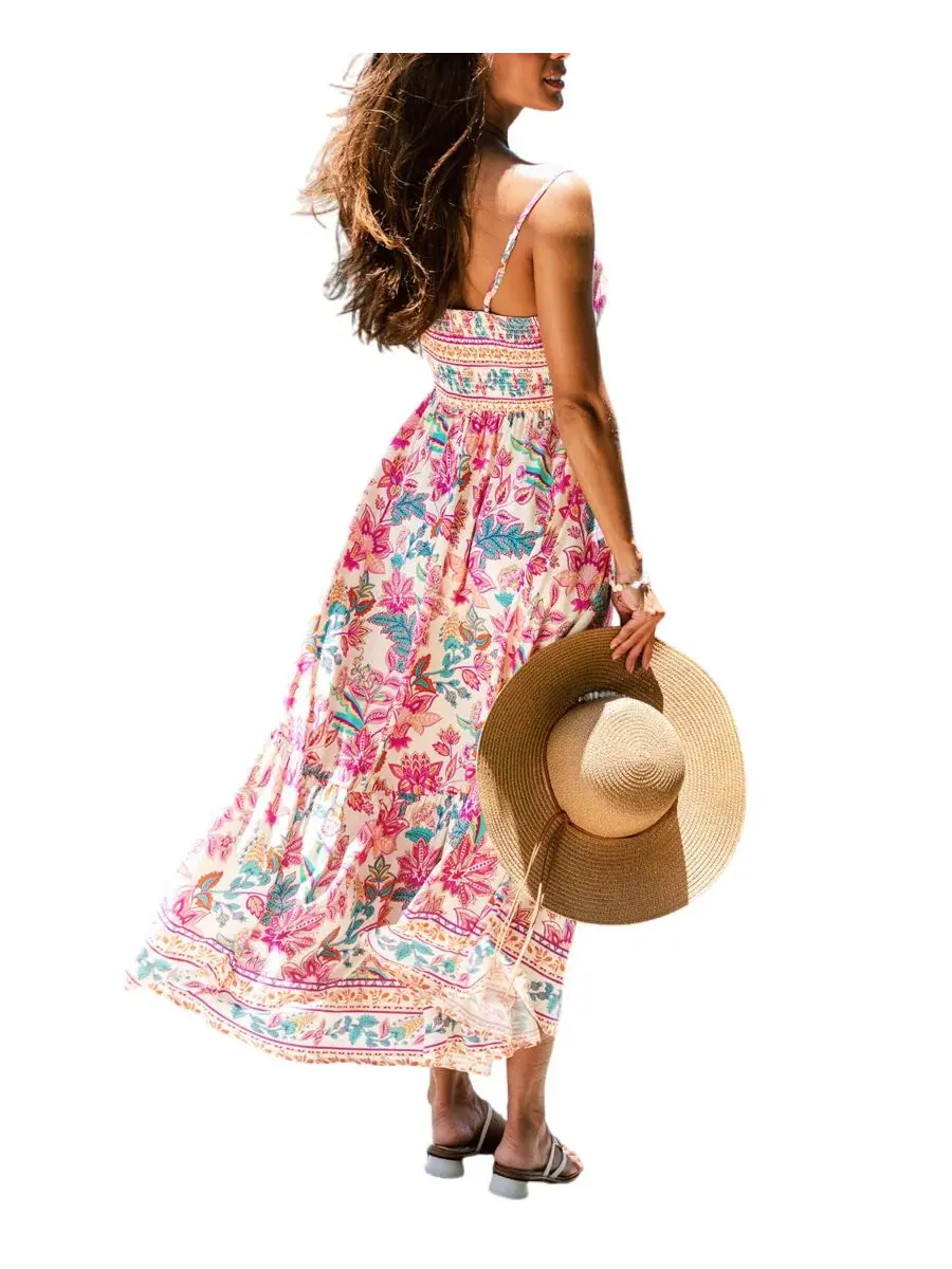Макси-платье без рукавов Cherubim Paisley Maxi Dress Cupshe — изображение 3 из 3, розовый
