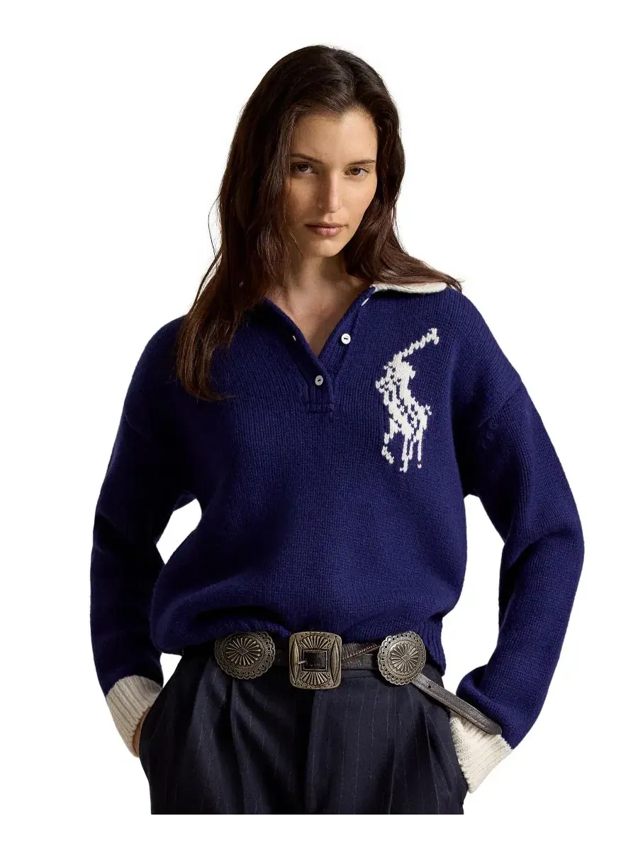 Свитер с воротником-поло Big Pony Rugby Polo Ralph Lauren