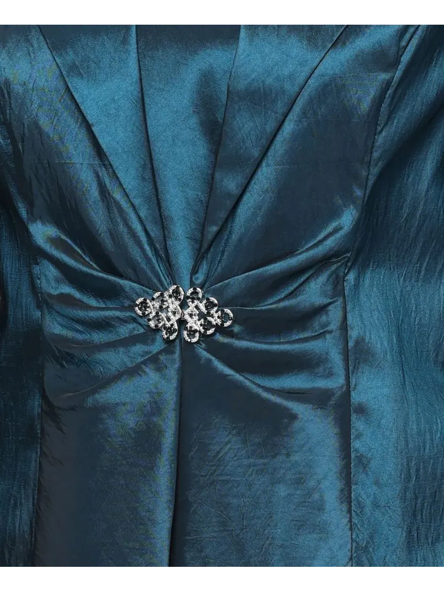 Комплект из жакета и топа с 3/4 рукавом Washer Taffeta Twinset Alex Evenings — изображение 5 из 5, бирюзовый