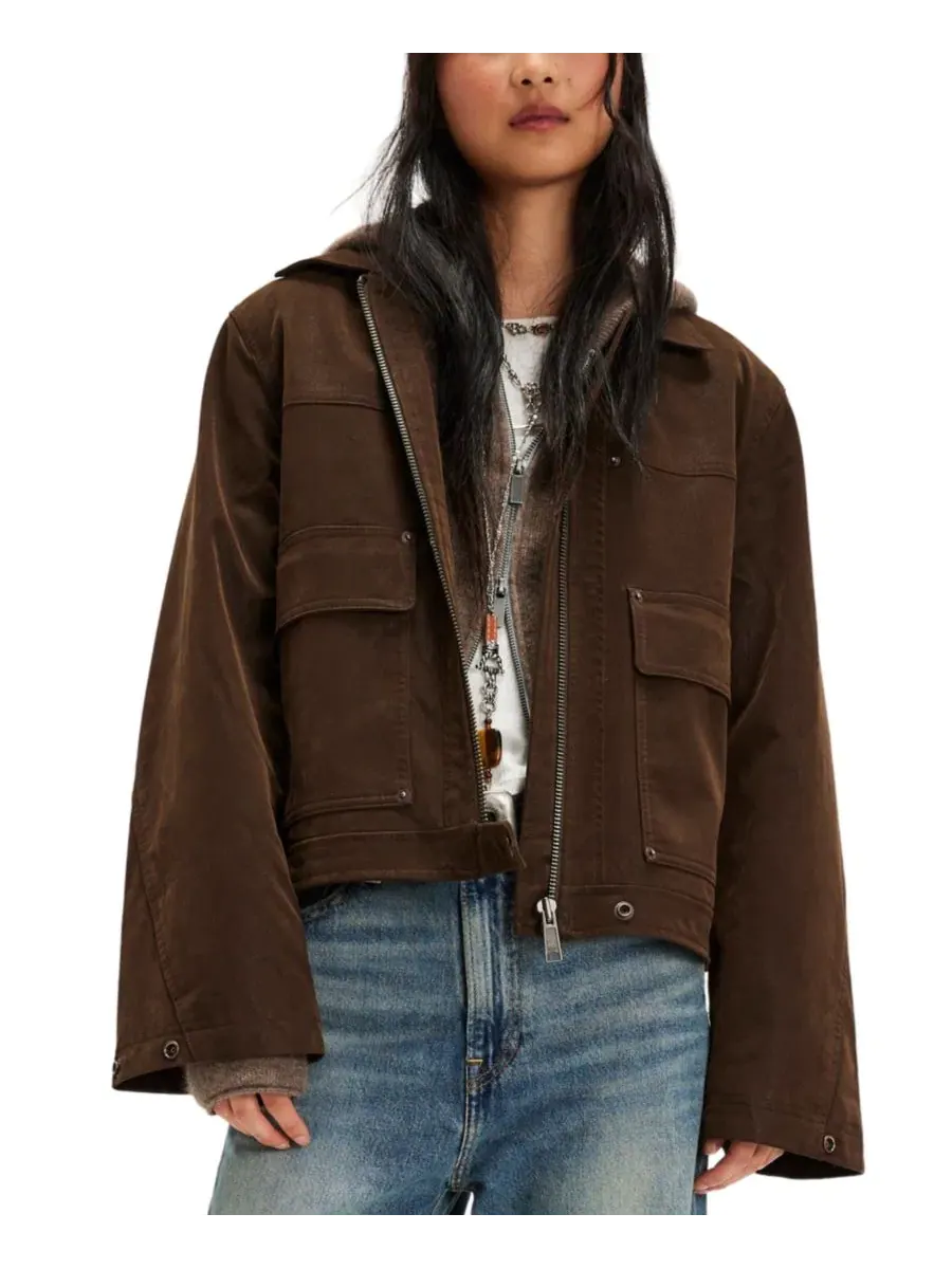 Женский жакет из замши с воротником, модель We The Free Boxy Collared Neck Free People
