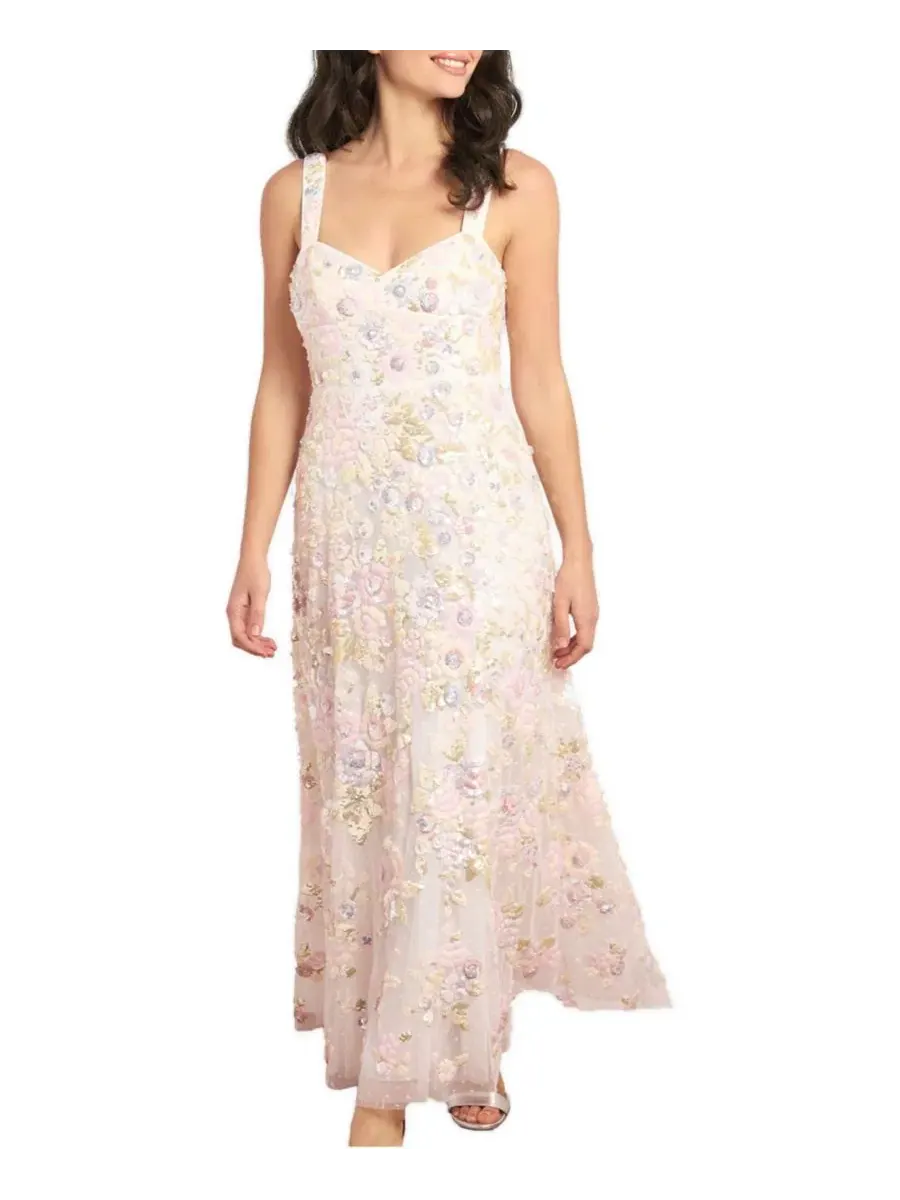 Платье-макси с принтом Sequin Paradise Sweetheart Ankle Gown Needle & Thread — мульти