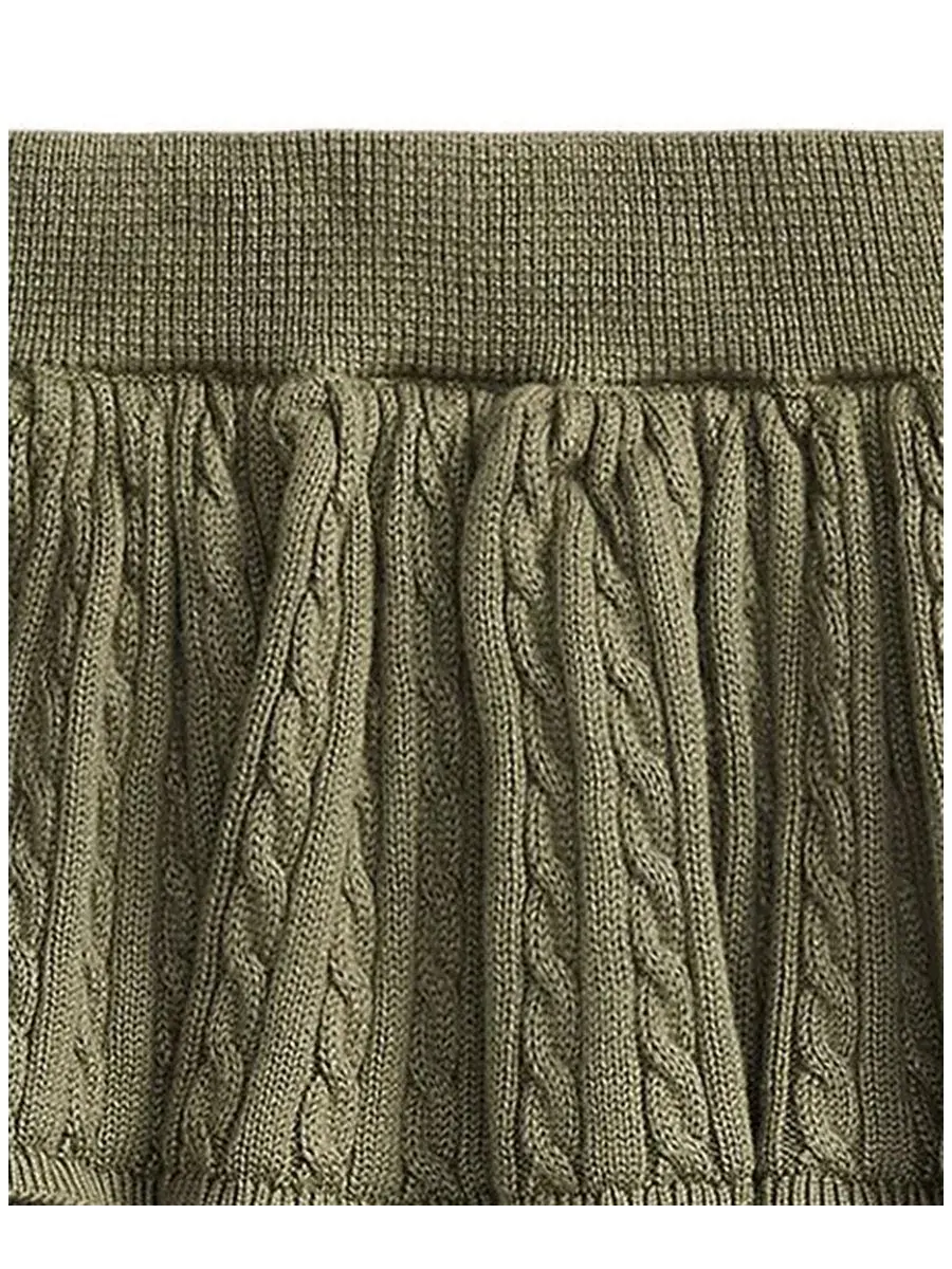 Юбка хлопковая с мини-косами и ярусным кроем Polo Ralph Lauren — 3