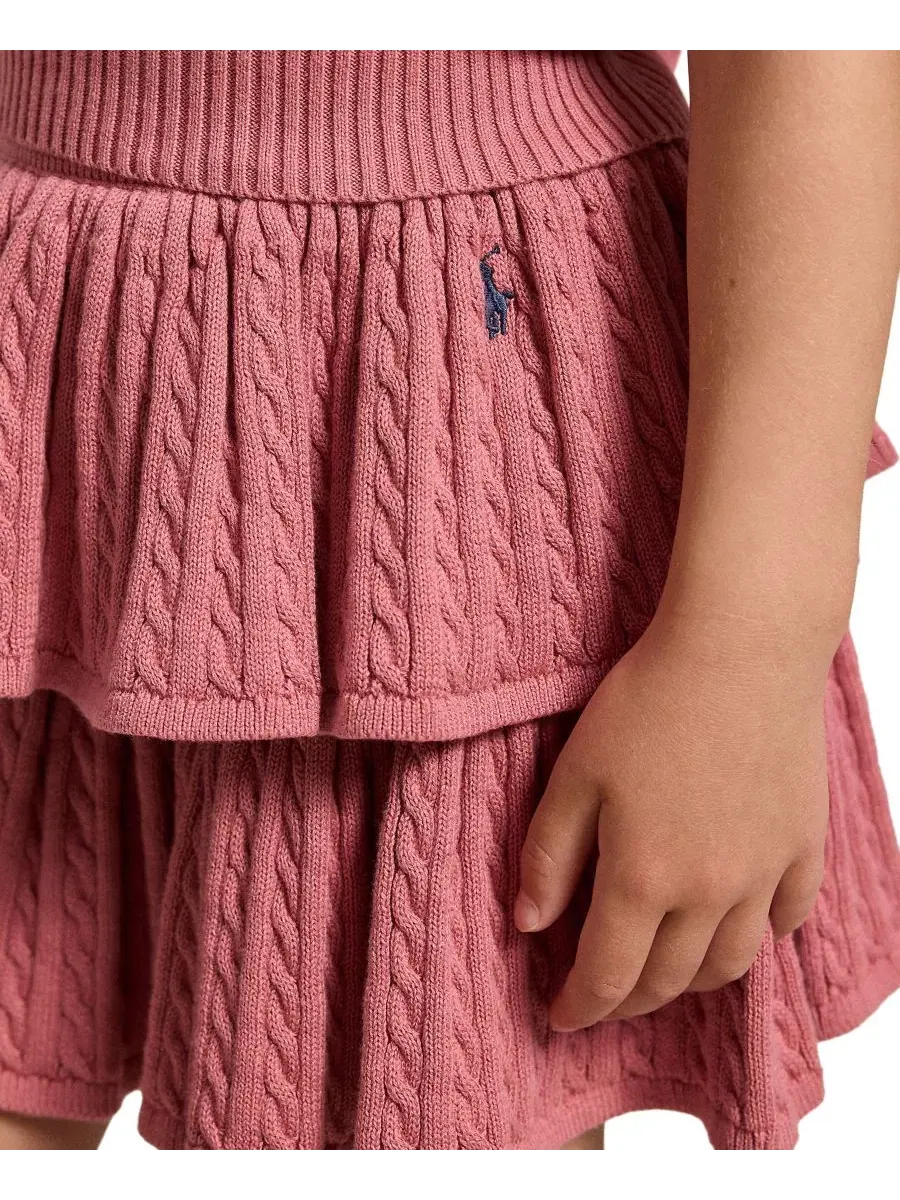Юбка хлопковая с мини-косами и ярусным кроем Polo Ralph Lauren — 5