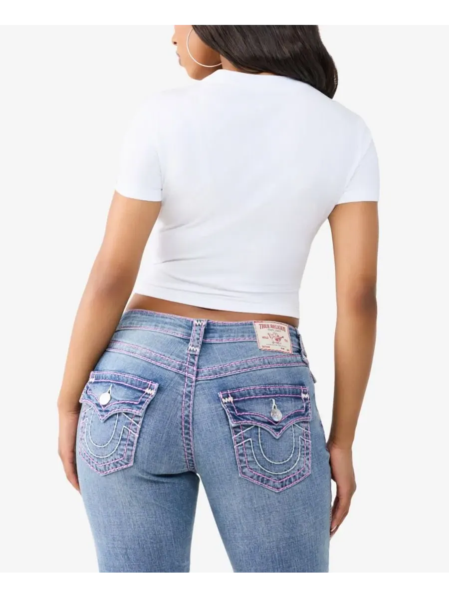 Футболка с кристаллами и логотипом True Religion — изображение 3 из 3, белый