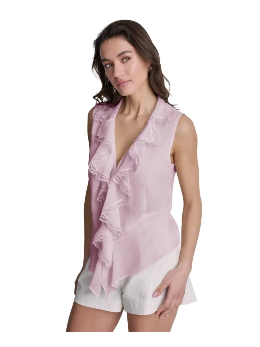 Блузка без рукавов с рюшами Rosette BCBG — изображение 3 из 6