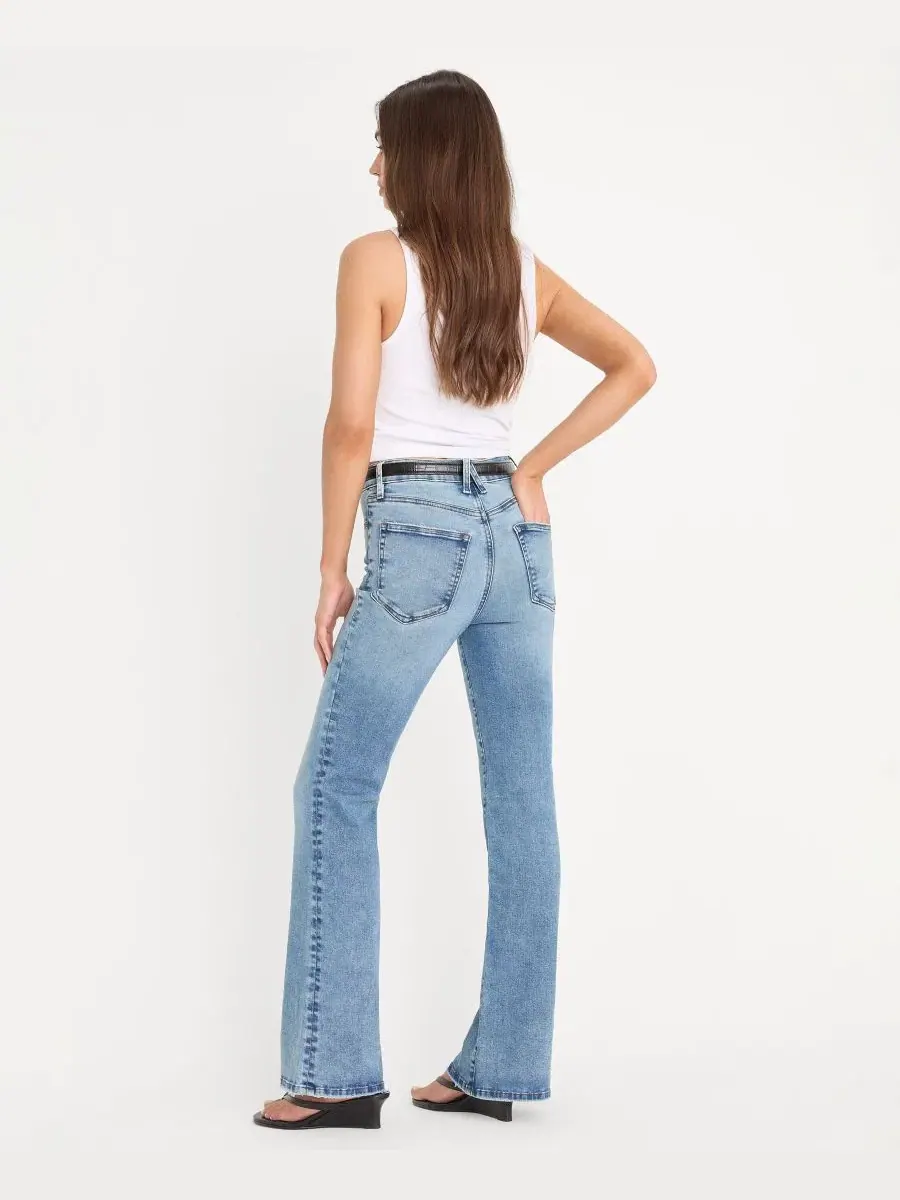 Джинсы-клеш с высокой посадкой Good Classic Bootcut Good American — изображение 4 из 4, синий