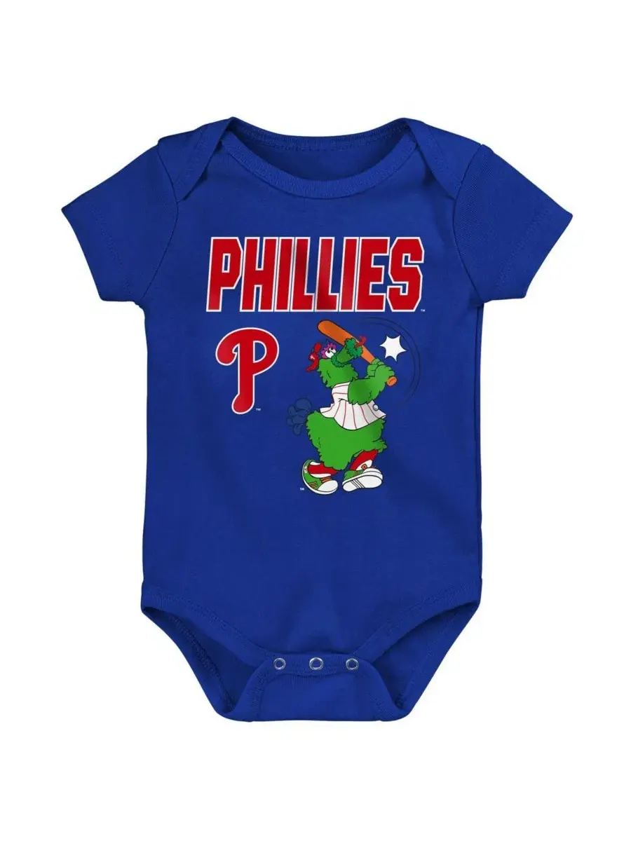 Комплект ползунков с коротким рукавом Philadelphia Phillies Home Plate Outerstuff — изображение 2 из 5, синий кремовый