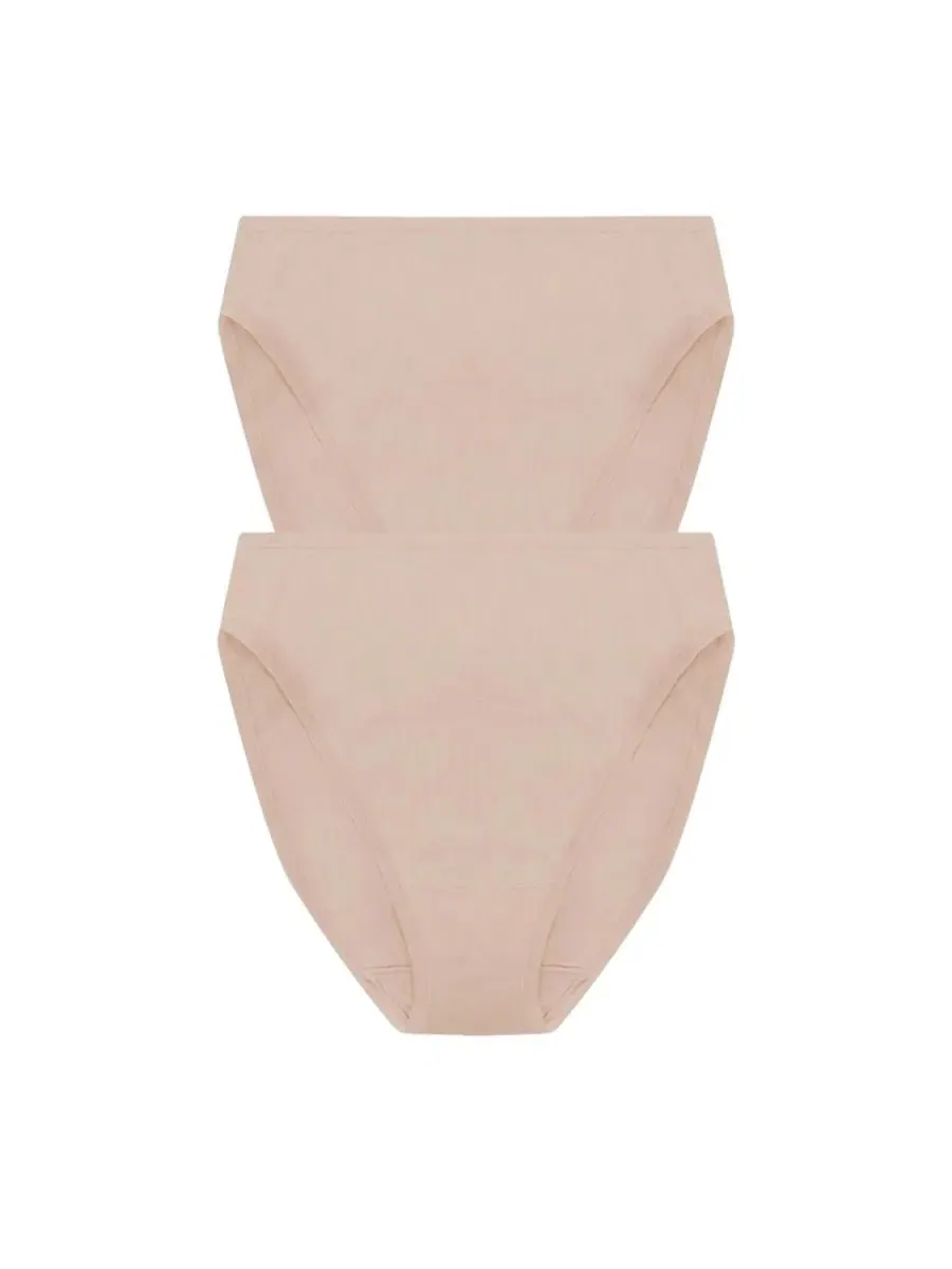 Трусы-слипы высокие Natori Bliss Bare Cotton, 2 шт., Lt. Mocha