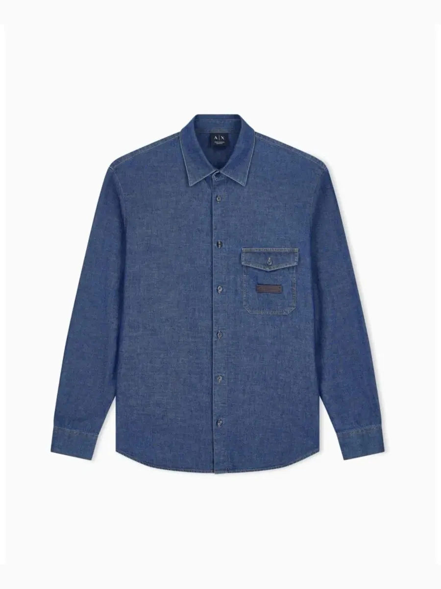 Мужская рубашка из денима с длинным рукавом A|X Armani Exchange — изображение 2 из 8