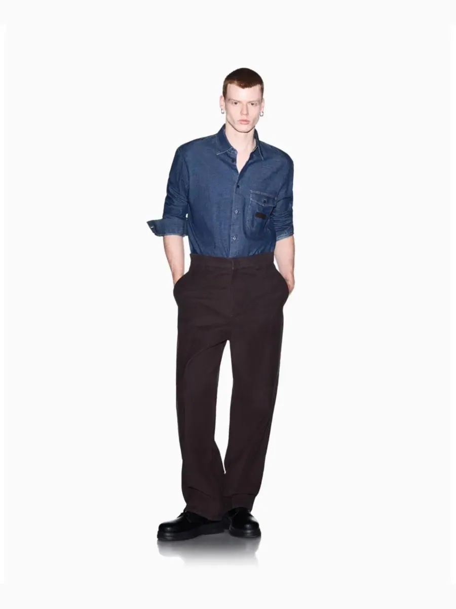 Мужская рубашка из денима с длинным рукавом A|X Armani Exchange — изображение 6 из 8