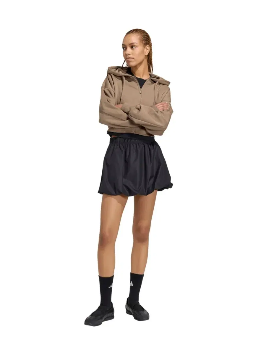 Женская куртка-худи на молнии из флиса Essentials Contemporary Full-Zip Hooded Jacket adidas — изображение 2 из 5, хаки