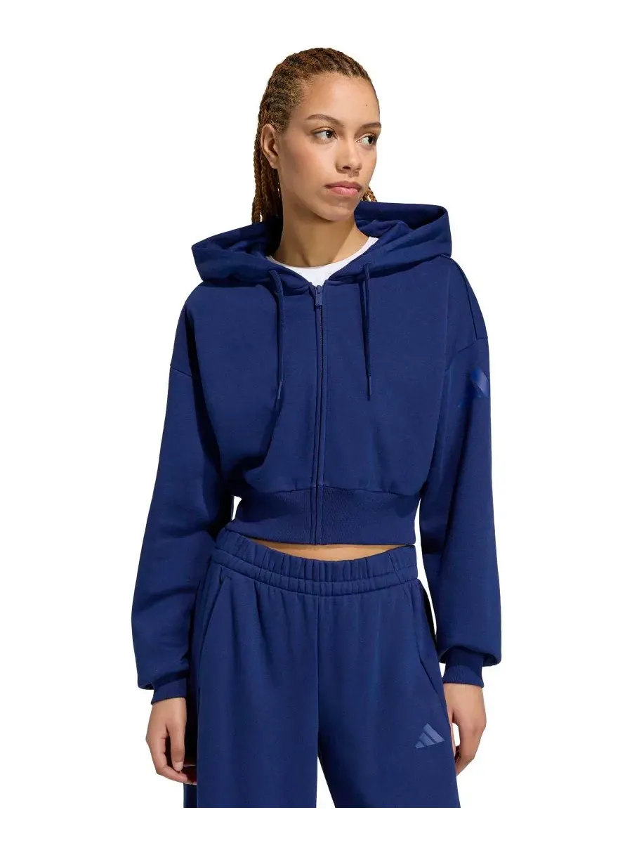 Женская куртка-худи на молнии с капюшоном из флиса Essentials Contemporary Full-Zip Hooded Jacket — изображение 1 из 5, синий