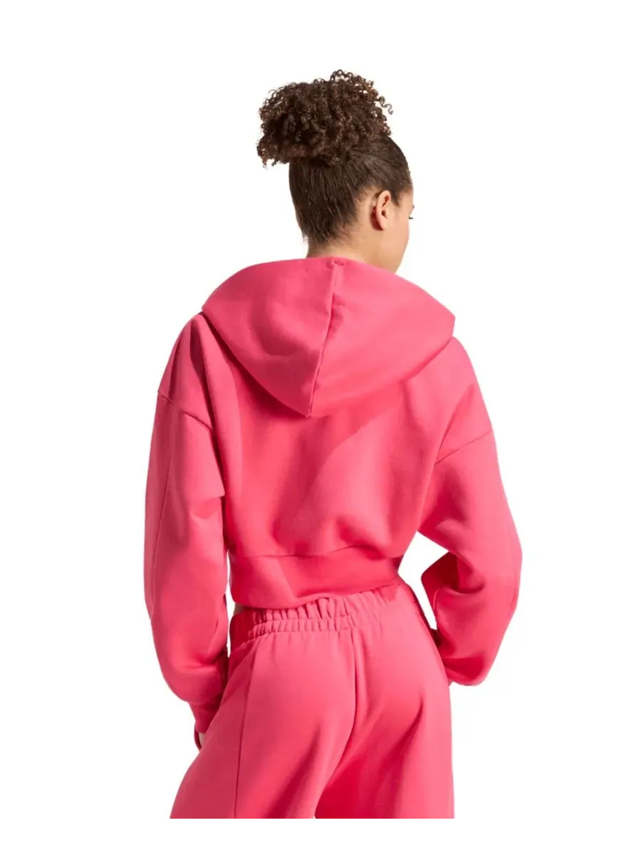 Женская куртка-худи на молнии Essentials Contemporary Fleece Full-Zip Hooded Jacket adidas — изображение 5 из 5, розовый