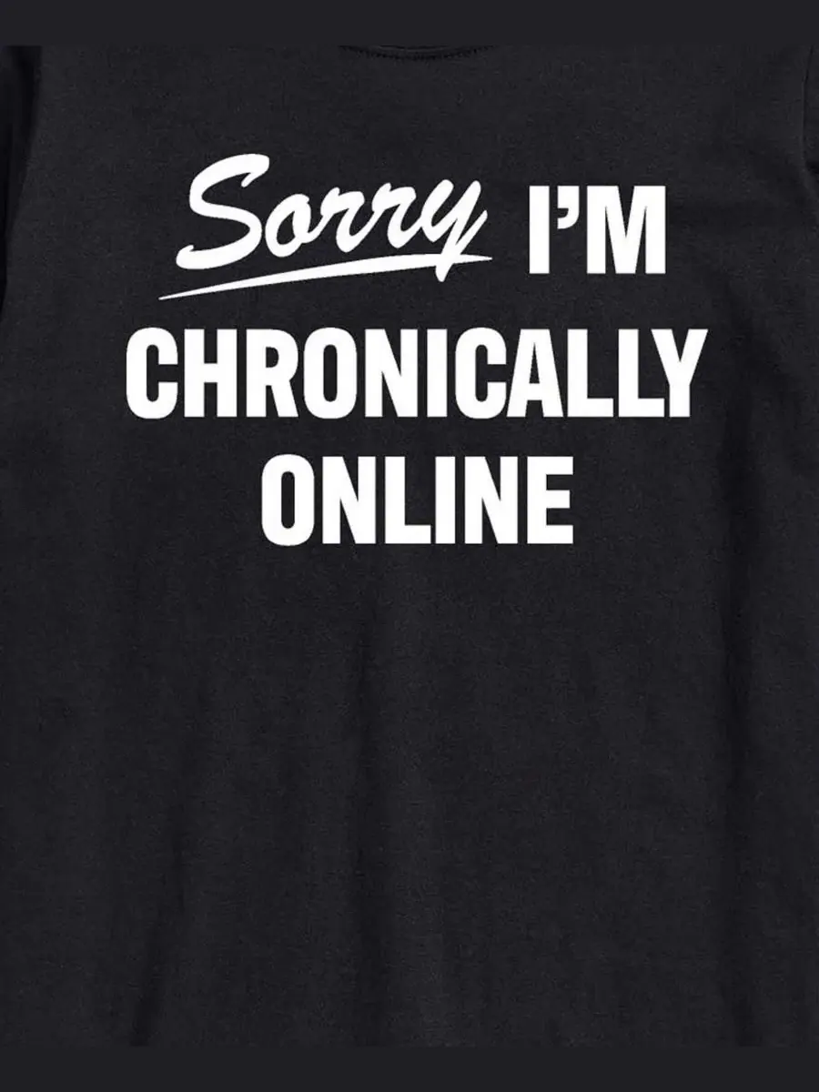 Футболка с коротким рукавом и принтом Sorry I'm Chronically Online AIRWAVES — изображение 3 из 3, черный