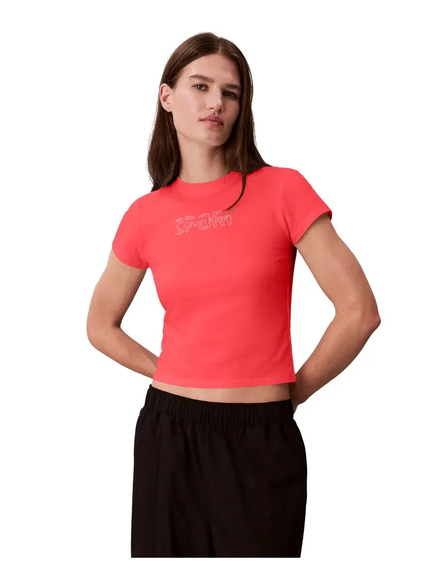 Футболка с коротким рукавом и круглым вырезом Calvin Klein Performance — розовый