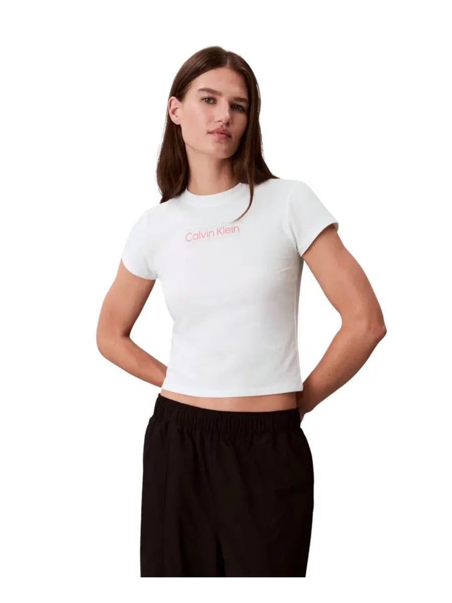 Футболка с коротким рукавом и круглым вырезом Calvin Klein Performance — белый