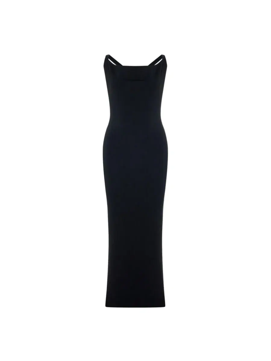 Платье макси с перекрестной спинкой Daydreamers Cross Back Knit Maxi Dress PCFG — изображение 4 из 6, черный