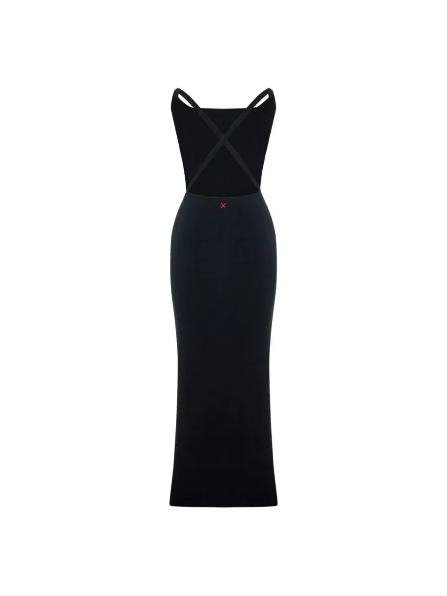 Платье макси с перекрестной спинкой Daydreamers Cross Back Knit Maxi Dress PCFG — изображение 6 из 6, черный