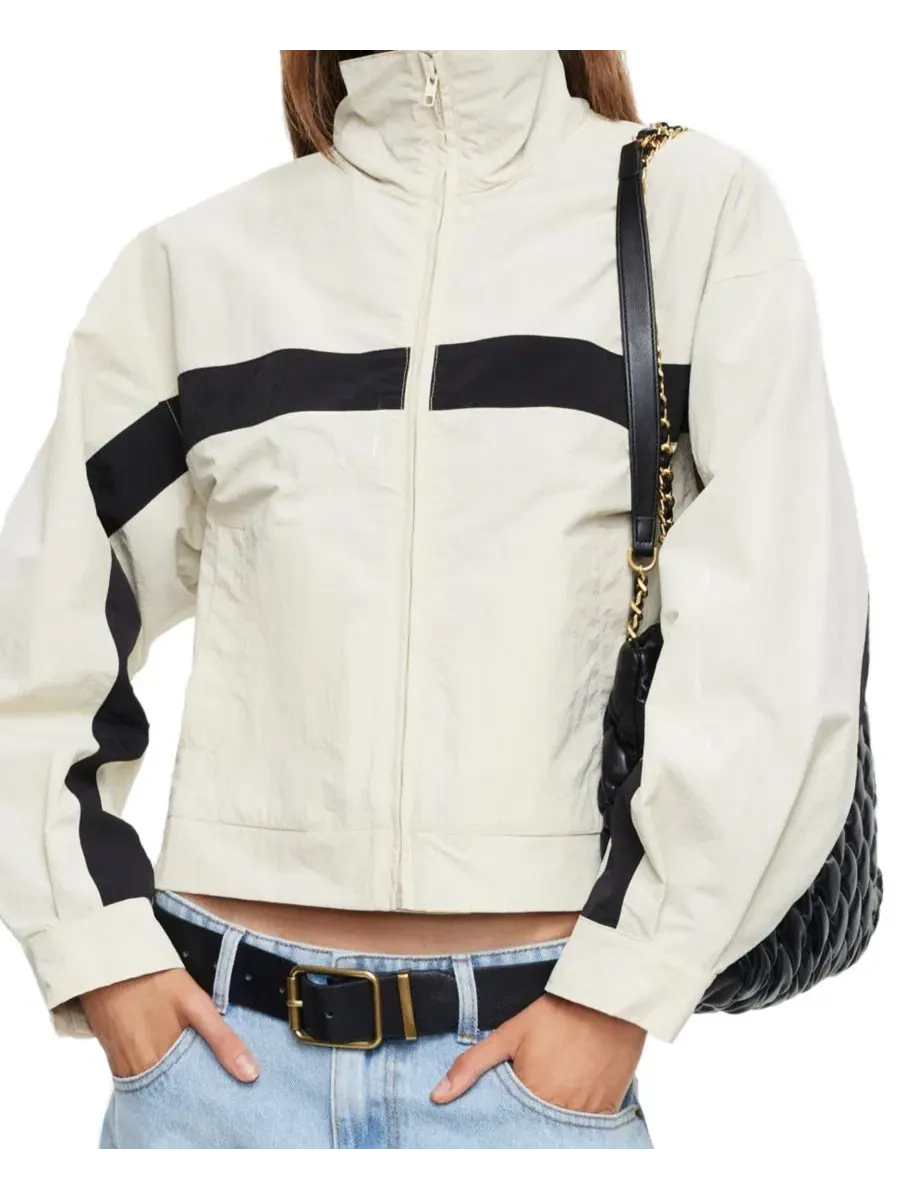 Женская ветровка с высоким воротником Essential High-Neck Windbreaker Lioness — бежевый