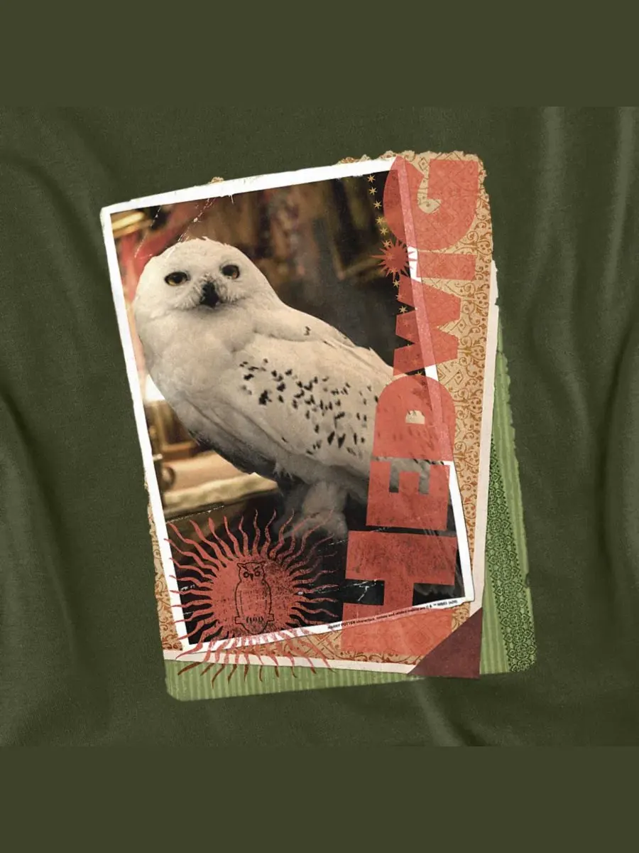Футболка с принтом Men's Hedwig Photo Collage Harry Potter — изображение 2 из 3, зеленый