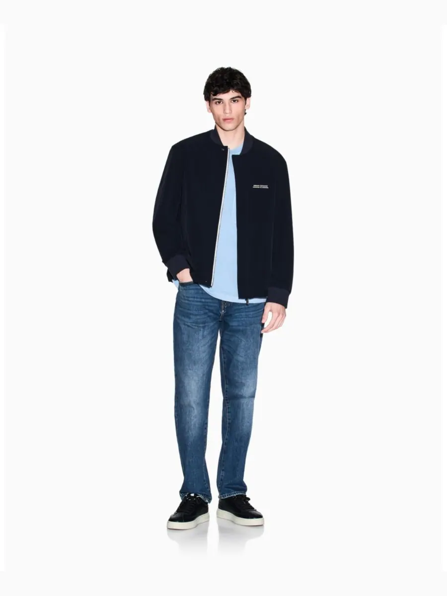 Мужская футболка с графическим принтом на спине A|X Armani Exchange — изображение 3 из 5, джинсовый синий синий