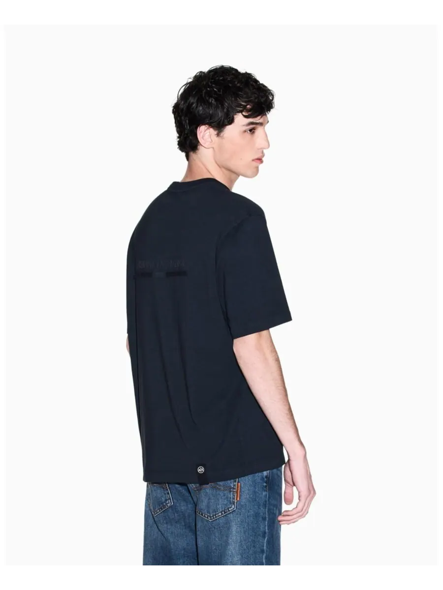 Мужская футболка с графическим принтом на спине A|X Armani Exchange — изображение 4 из 5, глубокий темно-синий