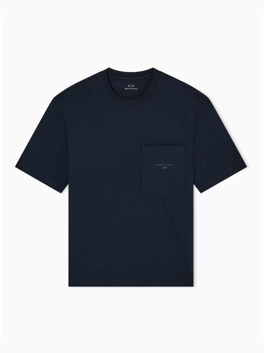 Мужская футболка с графическим принтом на спине A|X Armani Exchange — изображение 5 из 5, глубокий темно-синий