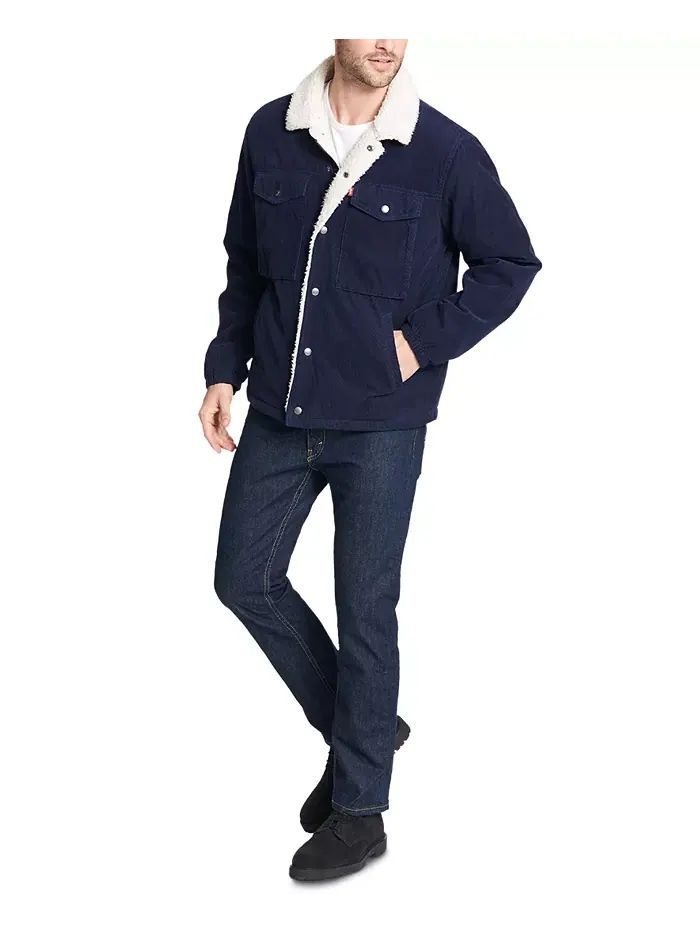 Мужская утепленная вельветовая куртка Trucker Jacket Levi's — изображение 5 из 5, темно-синий