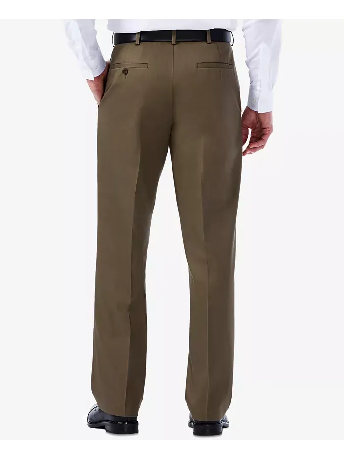 Мужские брюки Premium No Iron Khaki Classic Fit с плоской передней частью и скрытой регулируемой — изображение 2 из 6