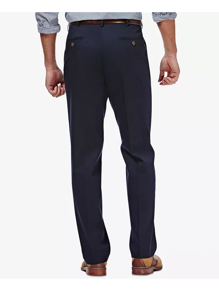 Мужские брюки Premium No Iron Khaki Classic Fit с плоской передней частью и скрытой регулируемой — изображение 2 из 6